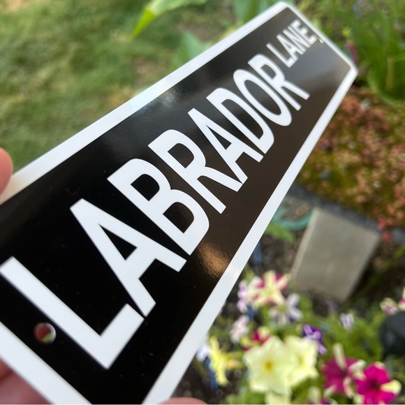 Labrador Lane mini Metal Street Sign 3”x12” in black - Picture 2 of 2